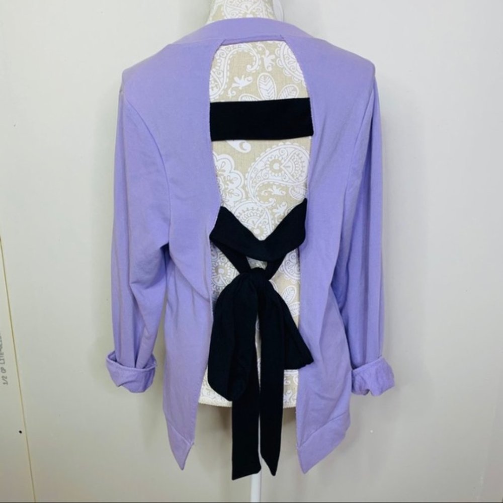 Zara Open Back Sweater Sz MEDIUM Lavender 1431 - Picture 6 of 8